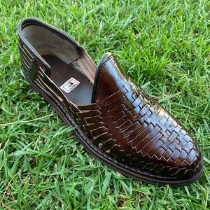 Men's Closed Toe Sandal MOCCASIN HUARACHES LEATHER HAND MADE BROWN